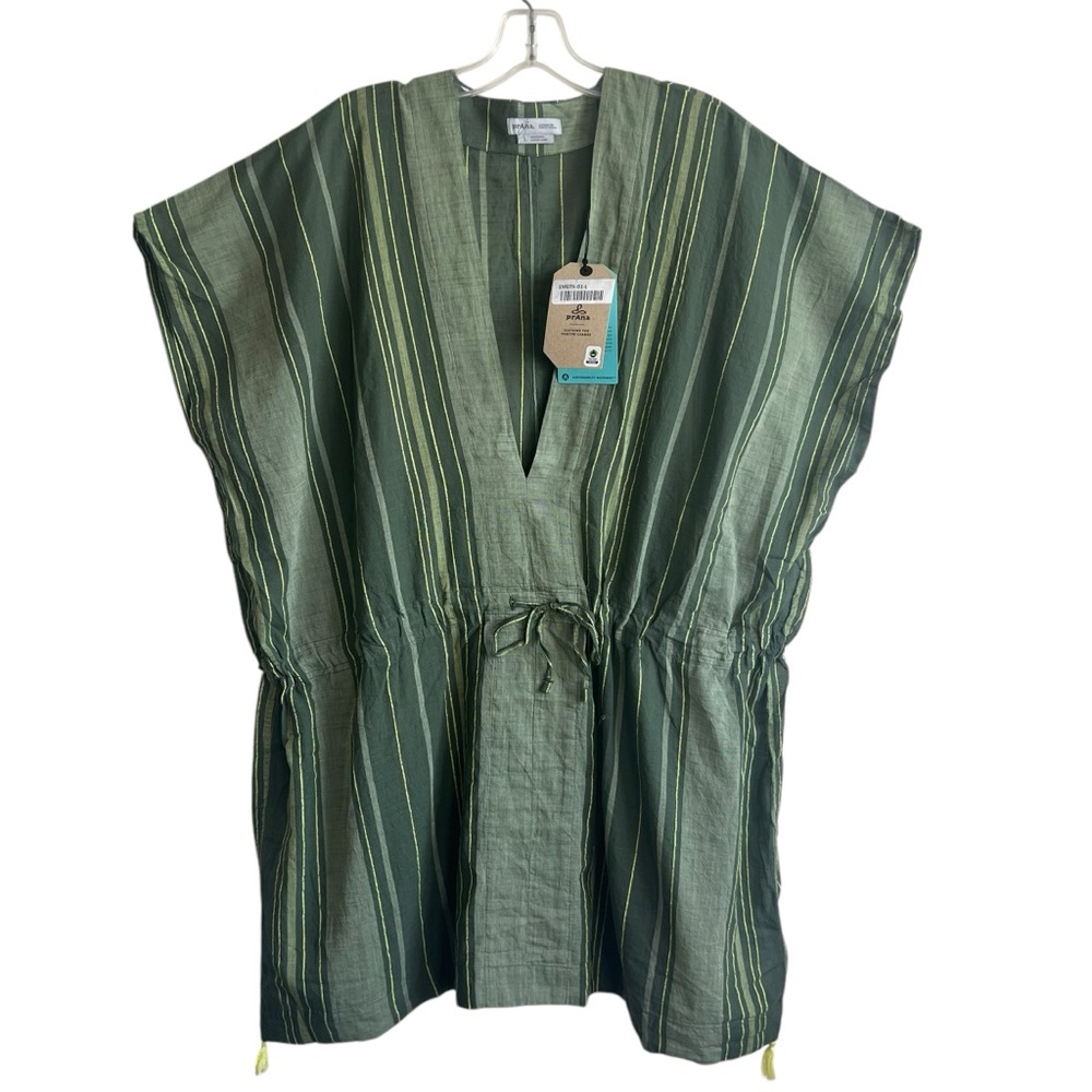 PrAna NWT Marina Bay Army Green Tunic Gauzy Swim Cover Size Large